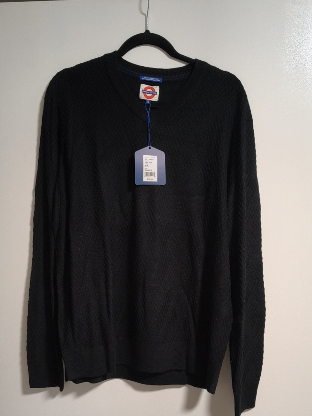Men's Black V-Neck Sweater by Underground